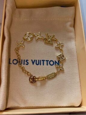 Louis Vuitton Gold Crystal Monogram Bracelet